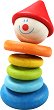 Дрънкалка - Клоун - Бебешка дървена играчка - 