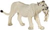 Фигурка на бяла лъвица с малко лъвче Papo - От серията Диви животни - 
