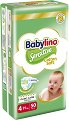 Пелени Babylino Sensitive 4 Maxi - 20 и 50 броя, за бебета 8-13 kg - 