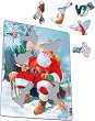 Дядо Коледа и животните - Пъзел от 32 части в картонена подложка - 