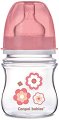 Розово шише с широко гърло - Newborn Baby 120 ml - Комплект със силиконов биберон за бебета над 3 месеца - 