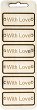 Табелки от шперплат Слънчоглед - With Love - 6 броя с размери 6 x 2.4 cm - 