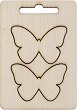 Пеперуди от шперплат Слънчоглед - 2 броя с размери 5 x 3.5 cm - 