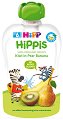 HIPP HiPPiS - Био забавна плодова закуска с круши, банани и киви - Опаковка от 100 g за бебета над 6 месеца - 