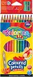 Цветни моливи Colorino Kids - 12 цвята с двуцветен молив и острилка - 