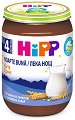 HIPP - Био млечна каша "Лека нощ" с грис - Бурканче от 190 g за бебета над 4 месеца - 
