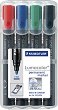 Перманентен маркер с объл връх - Lumocolor 352 - Комплект от 4 цвята - 