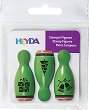Гумени печати Heyda - Коледен подарък, елха и камбанки - 3 броя - 