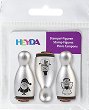 Гумени печати Heyda - Дядо Коледа, снежен човек и ангелче - 3 броя - 