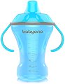 Неразливащо се преходно шише BabyOno - 260 ml, с твърд накрайник от серията Natural Nursing, 6+ м - 