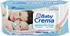 Бебешки мокри кърпички Baby Crema - С екстракт от памук и пантенол, 72 броя - 