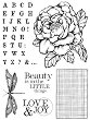 Гумен печат Stamperia - Роза и азбука - 14 x 18 cm - 
