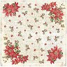 Декупажна хартия Stamperia - Коледни цветя - 50 x 50 cm - 