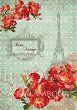 Декупажна хартия - Червени цветя 232 - Серия "Digital Collection Mulberry" - 
