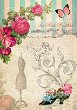Декупажна хартия - Рози и пепруда 233 - От серията Digital Collection Mulberry - 