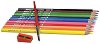 Акварелни моливи Y-Plus Rainbow - 12 цвята с четка и острилка - 