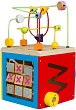 Дидактически дървен куб - Лабиринт - Детска дървена образователна играчка - 
