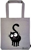 Текстилна чанта за книги - Любопитното коте - 