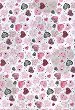 Картон за скрапбукинг - Големи розови сърца