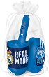 Детски комплект за баня Ars Una - Чаша, кутия за четка, сапунерка и кърпа от серията ФК Реал Мадрид - 