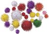 Цветни декоративни помпони с ламе KPC - 25 броя - 