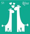 Самозалепващ шаблон Rosa - Жирафи - 9 x 10 cm - 