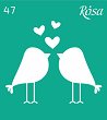 Самозалепващ шаблон Rosa - Влюбени птички