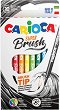 Флумастери Carioca Super Brush - 10 цвята с връх тип четка - 