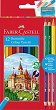 Цветни моливи Faber-Castell - Замък - 15 или 27 броя и острилка - 