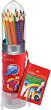 Цветни моливи Faber-Castell - 15 цвята и острилка в метална кутия - 