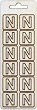 Буква N от шперплат Слънчоглед - 12 броя с размер 2 cm - 