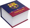 Хартиено кубче с твърди корици - ФК Барселона - С бели квадратни листчета с размери 9 x 9 cm - 