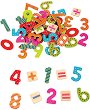 Магнитни цифри и знаци - Детски образователен комплект от дърво - 