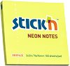 Самозалепващи листчета в неонови цветове Stick'n - 100 листчета с размери 7.6 x 7.6 cm - 
