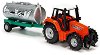 Метален трактор с цистерна за мляко - Dickie - Детска играчка с дължина 19 cm - 