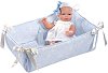 Кукла бебе Оли - Комплект с шишенце и кошче за сън - 