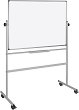 Двустранна бяла дъска - С колелца и поставка за маркери -