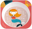 Детска меламинова чиния за хранене - Русалка - За бебета над 6 месеца -