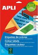 Цветни правоъгълни етикети за принтиране Apli - 100 самозалепващи етикета с размери 210 x 297 mm - 