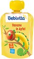Bebivita - Забавна плодова закуска с ябълка и банан - Опаковка от 90 g за бебета над 4 месеца - 