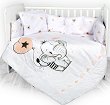 Бебешки спален комплект от 5 части - Слонче - 100% ранфорс за легло с размери 70 x 140 cm от серията "Антиакари" - 