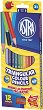 Цветни моливи Astra S.A. - 12 или 24 цвята и острилка - 