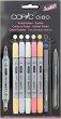 Двувърхи маркери - Pastels - Комплект от 5 цвята и тънкописец от серията "Ciao" - 