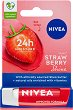 Nivea Strawberry Shine Lip Balm - Балсам за устни с аромат на ягода - 