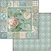Хартии за скрапбукинг Stamperia - Рози и орнаменти - 30.5 x 30.5 cm - 