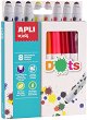 Флумастери Apli Kids Dots - 8 цвята - 