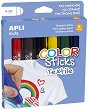 Гел-стик пастели за текстил Apli Kids - 6 цвята - 