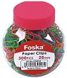 Цветни кламери Foska - 300 броя - 