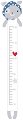 Ръстомер - Red Heart - Детски метър за измерване на височина от 70 cm до 120 cm - 