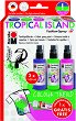 Спрей бои за текстил Marabu Tropical Island - 3 цвята x 100 ml и контур - 